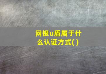 网银u盾属于什么认证方式( )